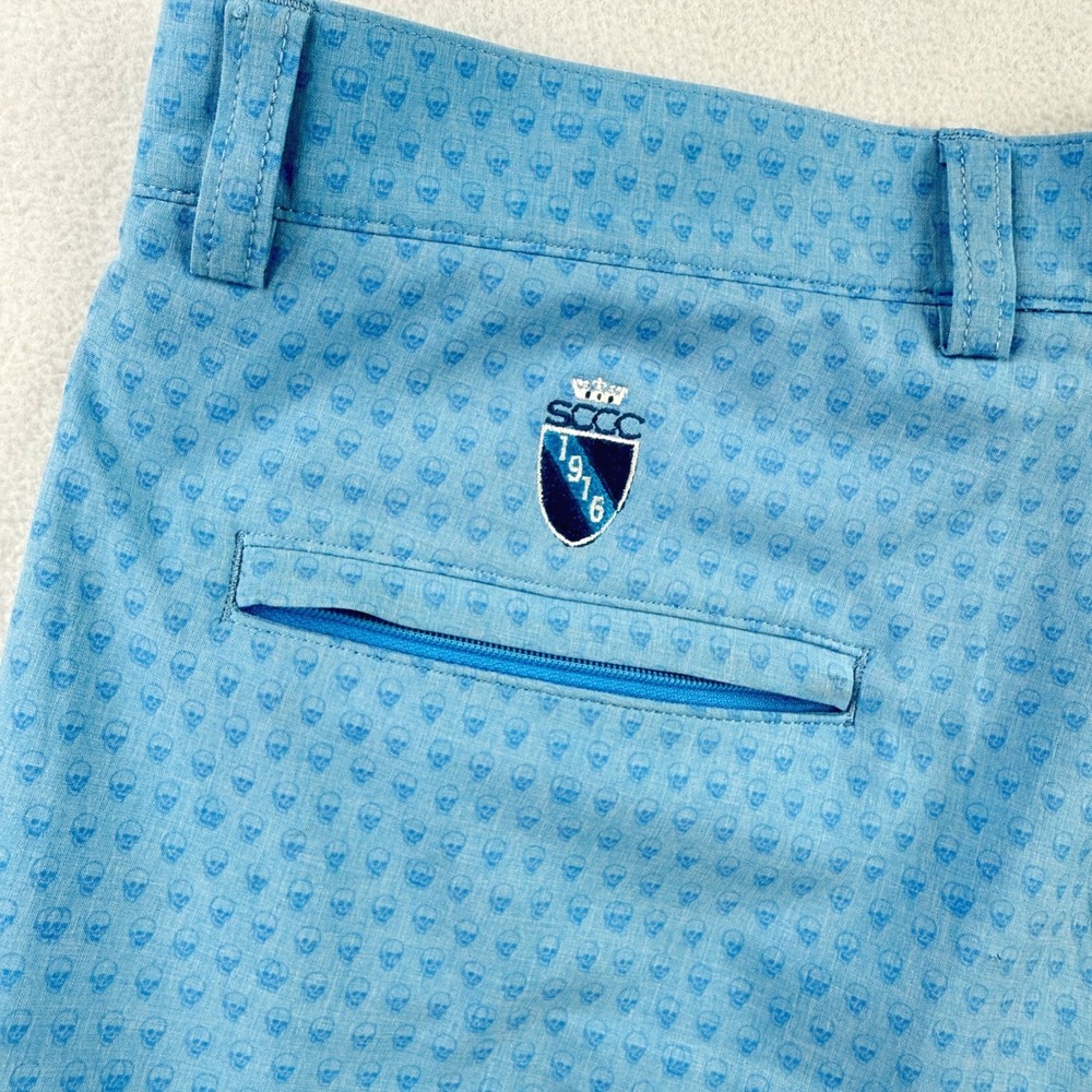 Peter Millar Sky Blue Patterned Hybrid Shorts - Picture 3 of 6
